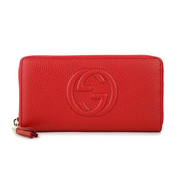 Gucci Long Wallet Round Zipper Red - Picture 1 of 9